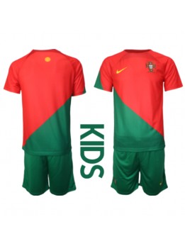Otroški Nogometna dresi replika Portugalska Domači SP 2022 Kratek rokav (+ hlače)